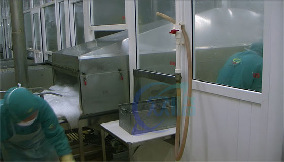 3P Multiscene Prawn Tunnel Cooker , Practical Shrimp Steam Cooking Line