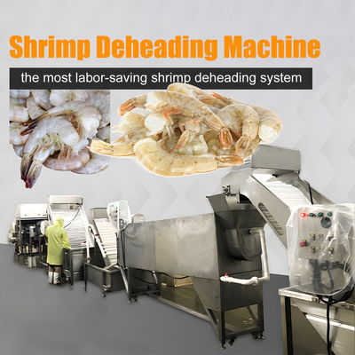 Shrimp deheading automatic assembly line Shrimp head removal machine for seafood processing factory