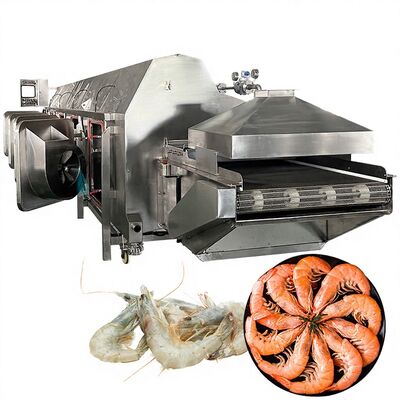 Goede prijs 700-1000 kg/u Automatische Garnalenkoker Stabiele Zeevruchten Tunnel Kookmachine Garnalen Waterkoker Automatische Blancheermachine online