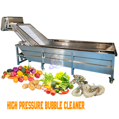 Goede prijs Automatische Zeevruchten Vis Hogedruk Bubble Wasmachine Garnalen Reinigingsmachine Dooi transportband online