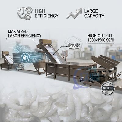 Goede prijs Multifunctional Seafood Processing Plant Equipment Food Grade SUS304 1200-1800KG 15KW 60Hz online