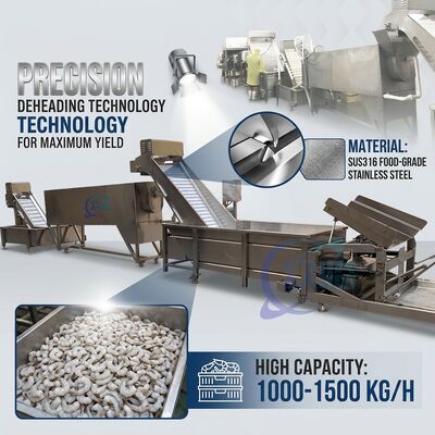 Goede prijs Compact Shrimp Head Separation Machine SUS304 1500-2000KG 0.8KW 440V For Commercial Kitchen online