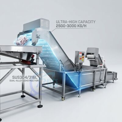 Goede prijs Custom Built Prawn Processing Machine Precision SUS316 2000-2500KG 0.8KW 60Hz For Food Processing Factory online