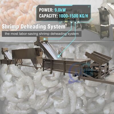 Goede prijs Hygienic Automatic Shrimp Deheading System SUS316L 2500-3000KG 7.5KW 415V For Seafood Factory online