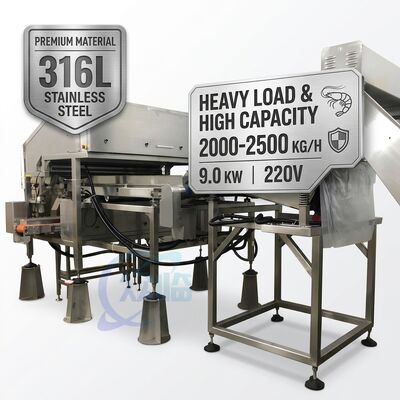 Goede prijs Commercial Shrimp Deheading Machine SUS304 800-1000KG 11.7KW 380V For Seafood Factory online